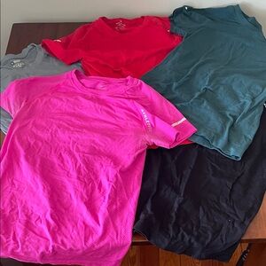 Athletics stretchy exercise tops, size M